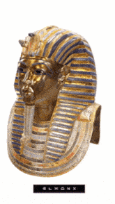a statue of a pharaoh 's head with the word elmonx below it
