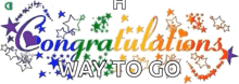 a congratulations way to go sign with stars
