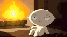 Stewie Griffin Fireplace GIF - Stewie Griffin Fireplace Family Guy GIFs