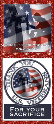 a thank you u.s. veterans for your sacrifice sticker