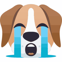 boo hoo dog joypixels crying excessive tears