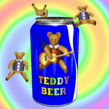 Teddy Beer Teddy Bear GIF - Teddy Beer Teddy Bear Can Of Beer GIFs