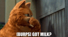 Garfield Burps GIF - Garfield Burps Got Milk GIFs