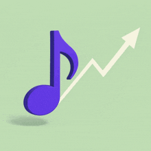 an advertisement for bump fm shows a music note and an arrow going up