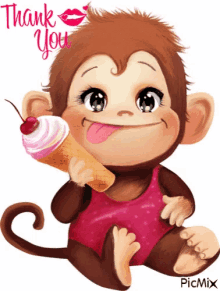 Thank You Baby Monkey GIF - Thank You Baby Monkey Ice Cream GIFs