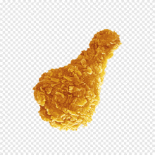 a piece of fried chicken is on a transparent background