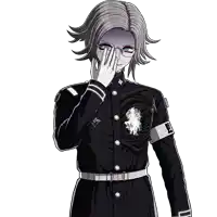 a man in a black uniform has a badge on his arm that says ' captain ' on it