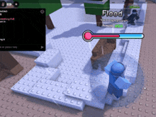 a screenshot of a video game with the word flood visible