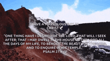 a picture of a mountain with a quote from psalm 27 kjv