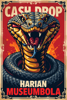 a poster with a snake and the words cash drop written on it