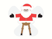 Snow Angel Santa GIF - Snow Angel Santa Reindeer GIFs