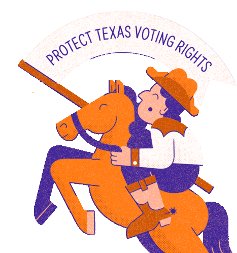 Protect Texas Voting Rights Cowboy Sticker - Protect Texas Voting Rights Cowboy Cowgirl Stickers