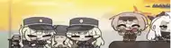 a group of cartoon characters are standing next to each other wearing hats and glasses .