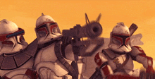 a group of clone troopers are standing next to each other