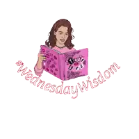 a cartoon of a woman reading a book titled mean girls