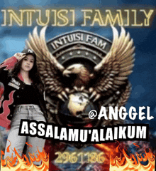 a poster with an eagle and the words " intuiti family " at the top