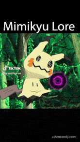 a picture of mimikyu lore with a purple ball