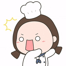 little chef baby girl angry shouting