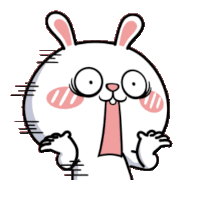a cartoon of a surprised rabbit with its mouth open