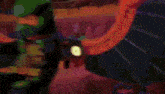 a video game scene with a green light coming out of a sphere .