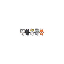a group of animals standing next to each other on a white background .