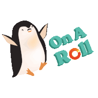 Senoko On A Roll Sticker - Senoko On A Roll Penguin Stickers