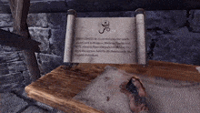 a person is holding a scroll that says grappler reel in on it