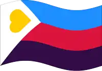 a flag with a yellow heart on it