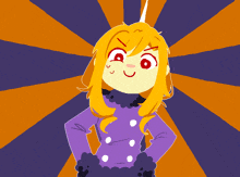 a cartoon drawing of a girl with yellow hair and a unicorn horn