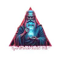 a man with a beard is holding a hourglass with the words chronosrp below it