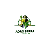 a logo for agro serra with a man kneeling down holding a plant