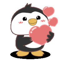 Cute Penguin Sticker - Cute Penguin Heart Stickers