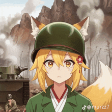 a drawing of a fox wearing a helmet with the hashtag murzz7