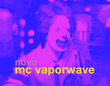 a purple background with the words novo mc vaporwave written on it