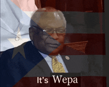 a man in a suit and tie with the words it 's wepa on the bottom right
