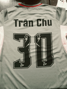 a jersey with the number 30 and the name tran chu