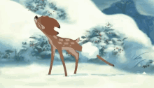 Snow Bambi GIF - Snow Bambi Winter GIFs