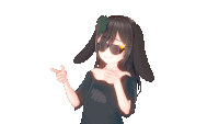 a girl with bunny ears wearing sunglasses and a clover in her hair