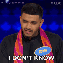 I Dont Know Adam GIF - I Dont Know Adam Family Feud Canada GIFs