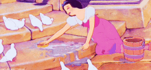 Snow White And The Seven Dwarves: Single-arm Floor Cleaners GIF - Snow White Snow White And The Seven Dwarves Doves GIFs