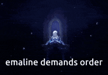 a blurred image of a man with the words emailine demands order on the bottom