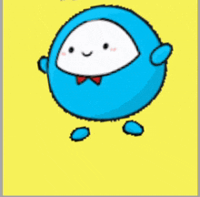 a blue and white cartoon character with the words seeeraaang below it