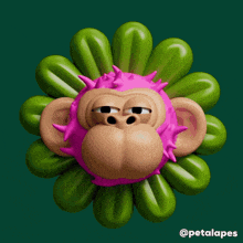 a flower with a monkey on it that says petalape