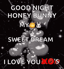 a good night honey bunny my sweet dream i love you x o 's