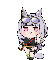 a cartoon of a girl wearing sunglasses and a bikini