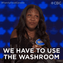 We Have To Use The Washroom Family Feud Canada GIF - We Have To Use The Washroom Family Feud Canada We Need To Use The Toilet GIFs