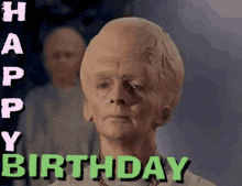 a man with a large head and the words happy birthday