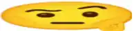 a close up of a yellow smiley face with a finger in it .