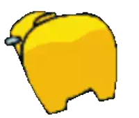 a cartoon drawing of a yellow sheep with a blue eye .