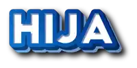 a blue and white sign that says hija